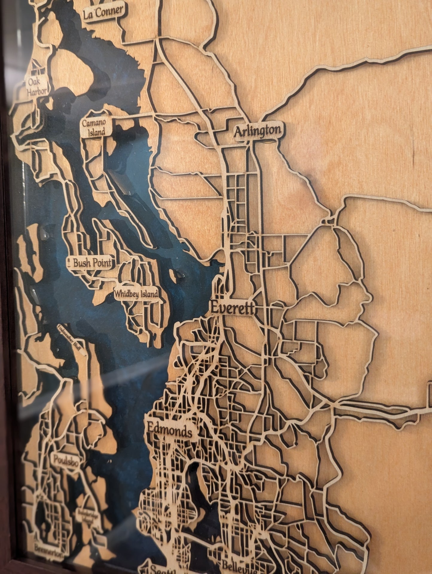 Everett, WA Epoxy Map - 11" x 14"