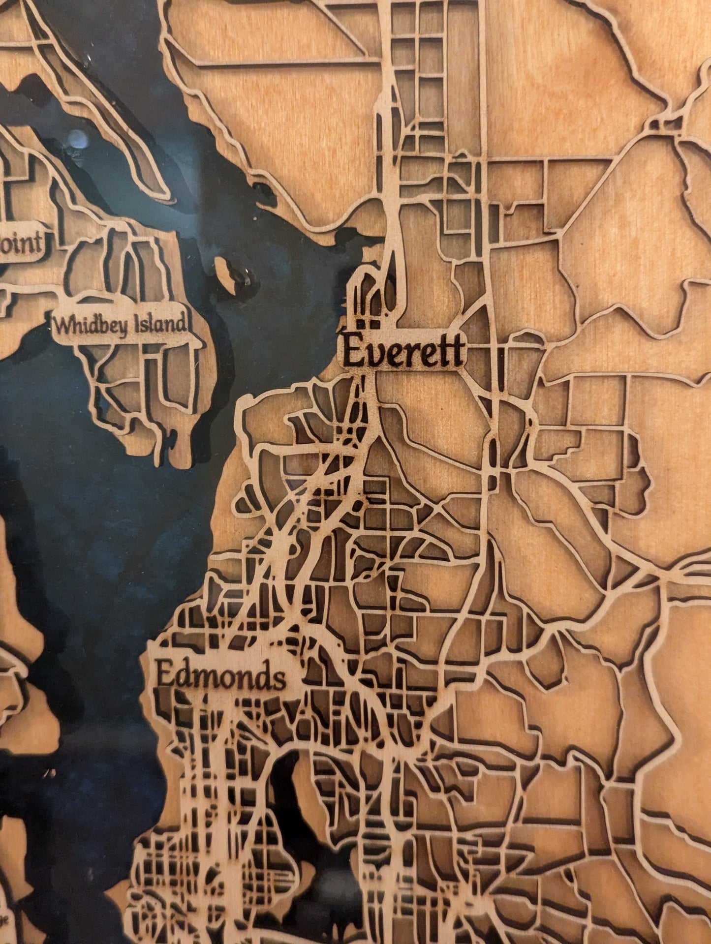 Everett, WA Epoxy Map - 11" x 14"