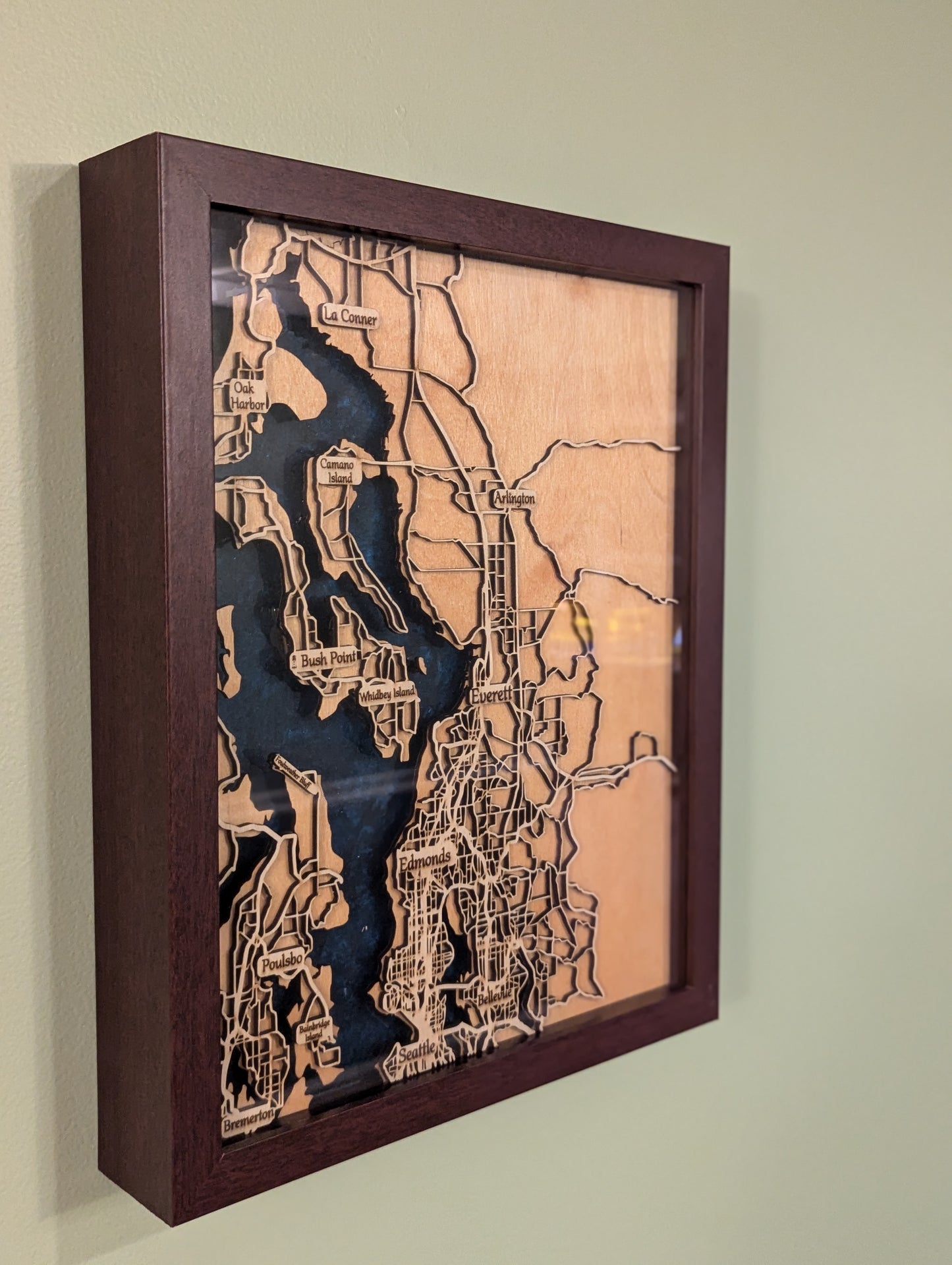 Everett, WA Epoxy Map - 11" x 14"