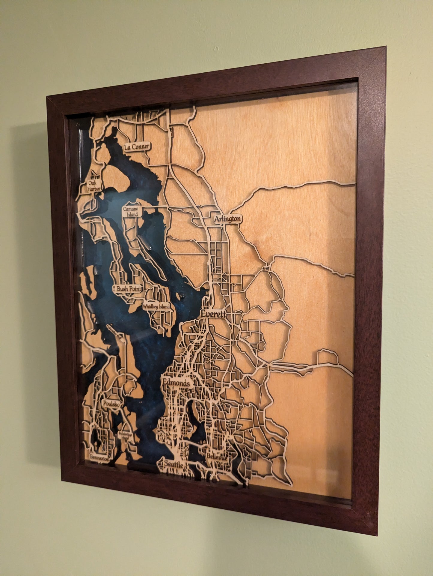 Everett, WA Epoxy Map - 11" x 14"