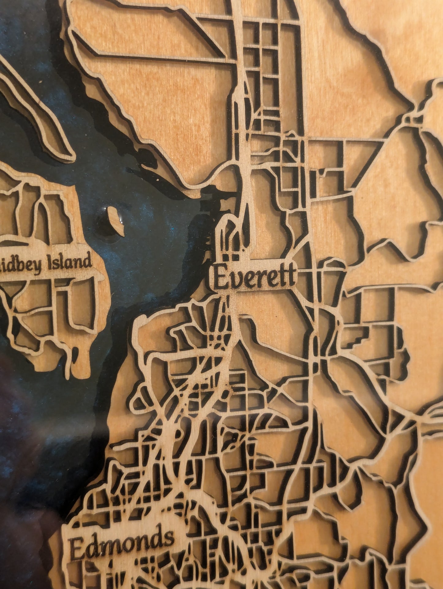 Everett, WA Epoxy Map - 11" x 14"