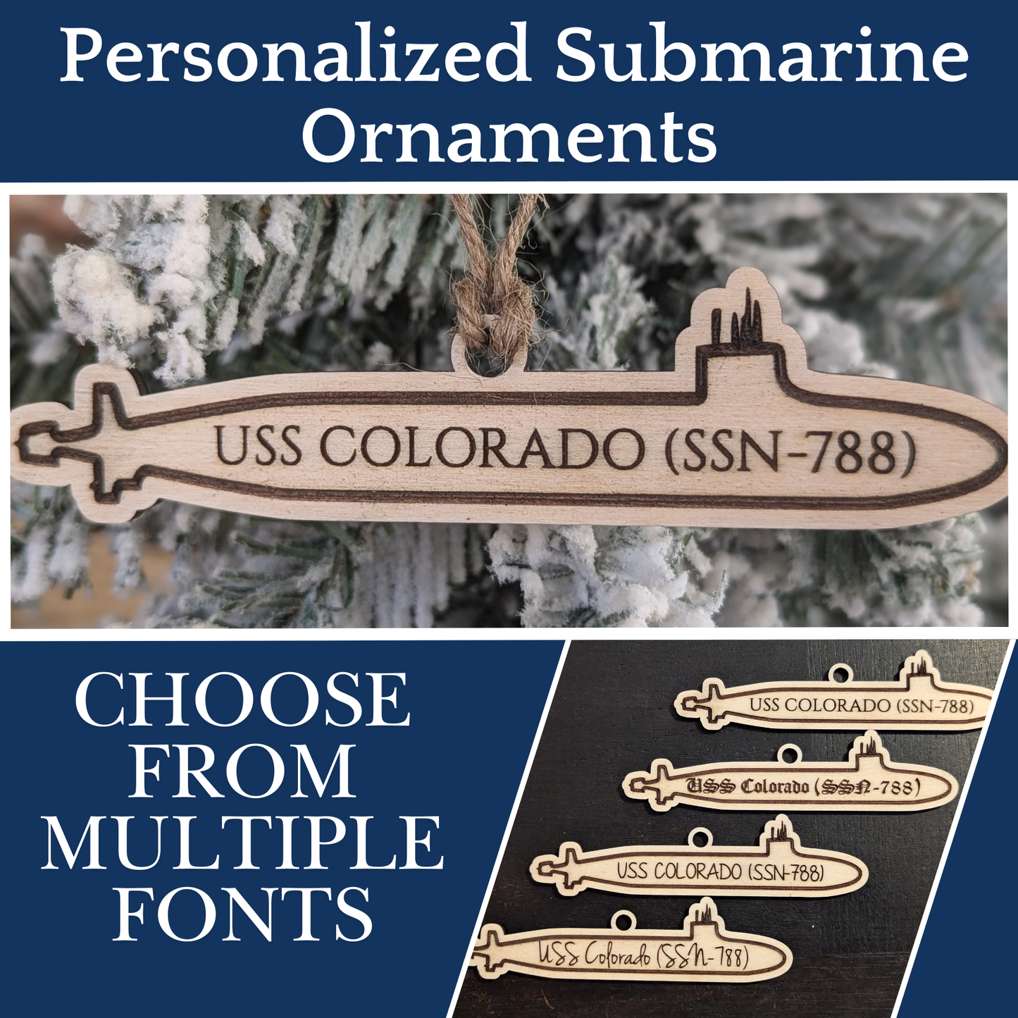 Personalized Submarine Ornament