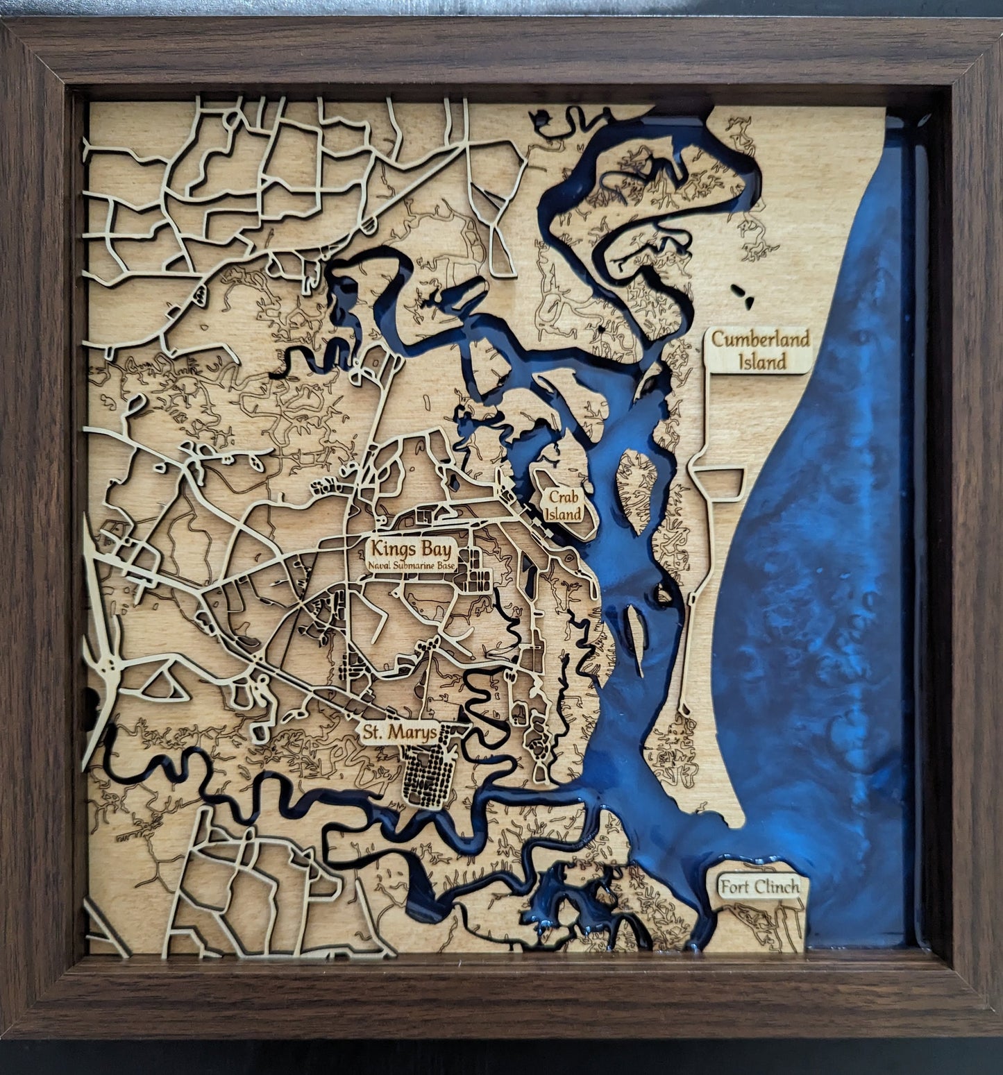 Kings Bay Epoxy Map - 11"x11"