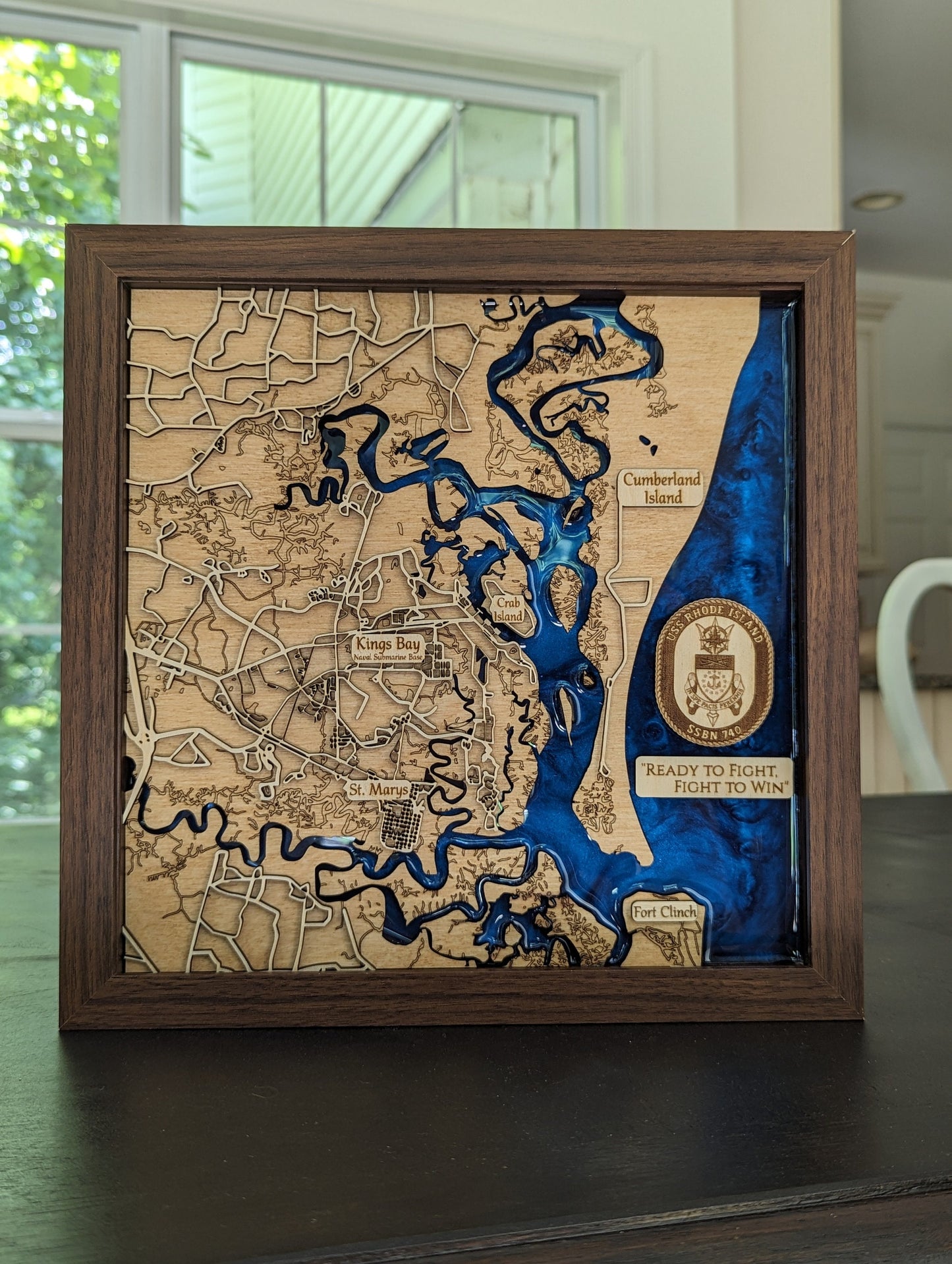 Kings Bay Epoxy Map - 11"x11"