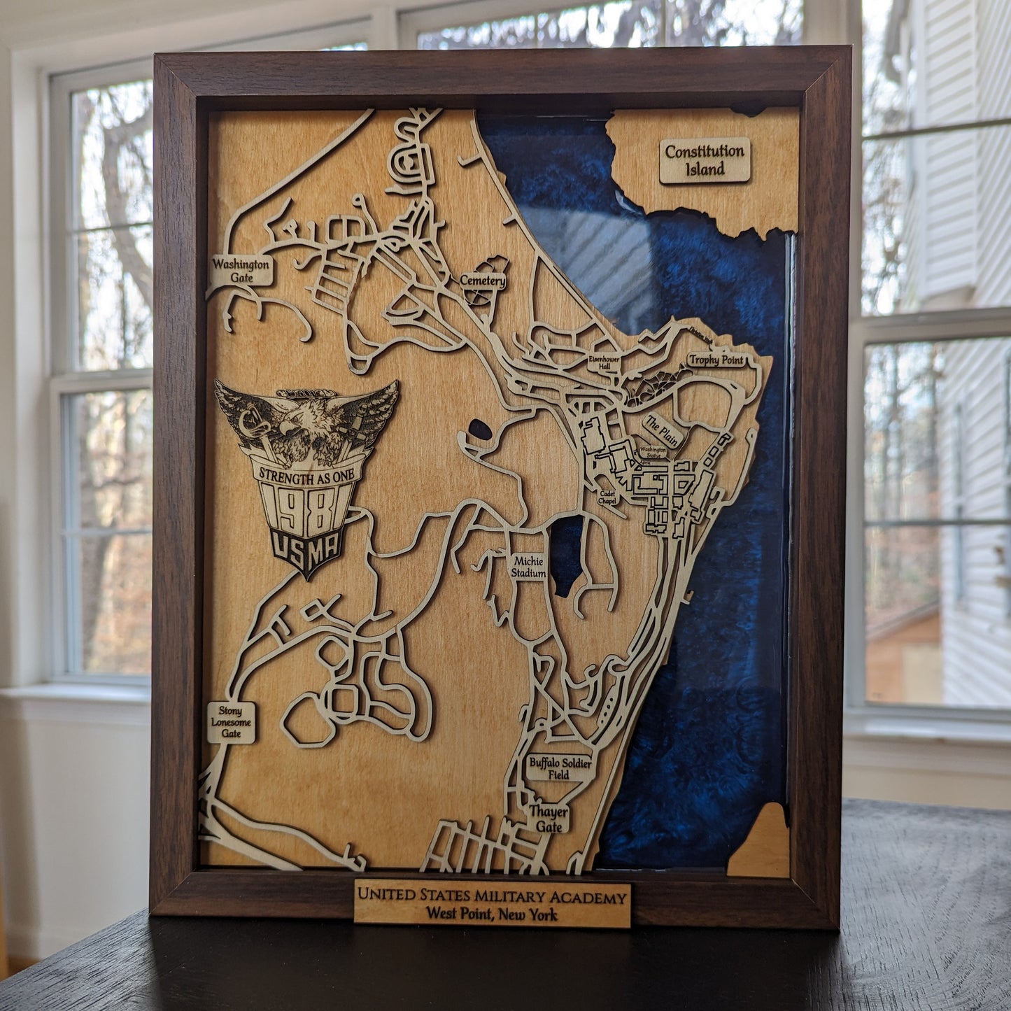 Army West Point - United States Military Academy (USMA) Epoxy Map - 11" x 14"