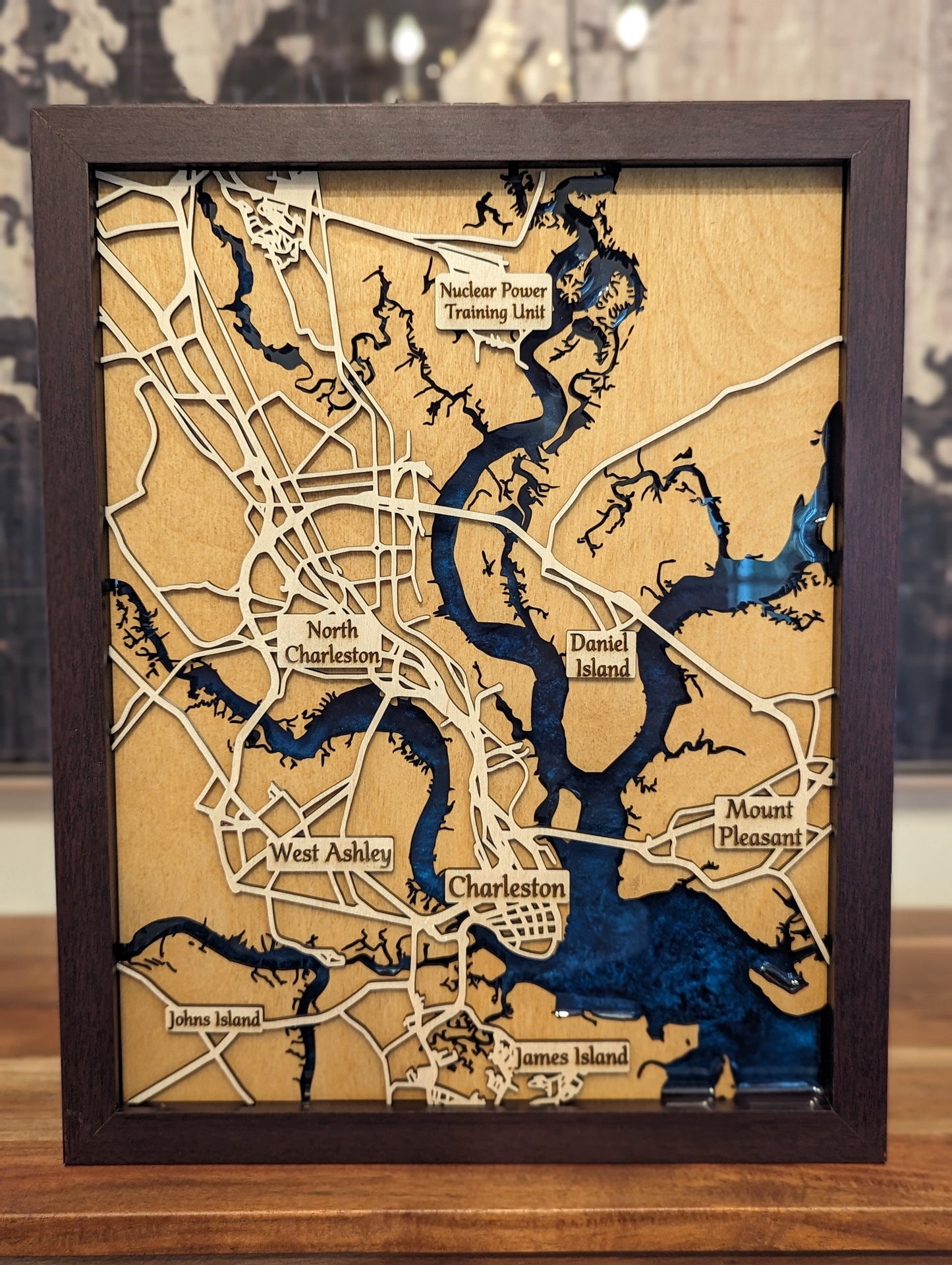 Charleston South Carolina Epoxy Map - 11" x 14"