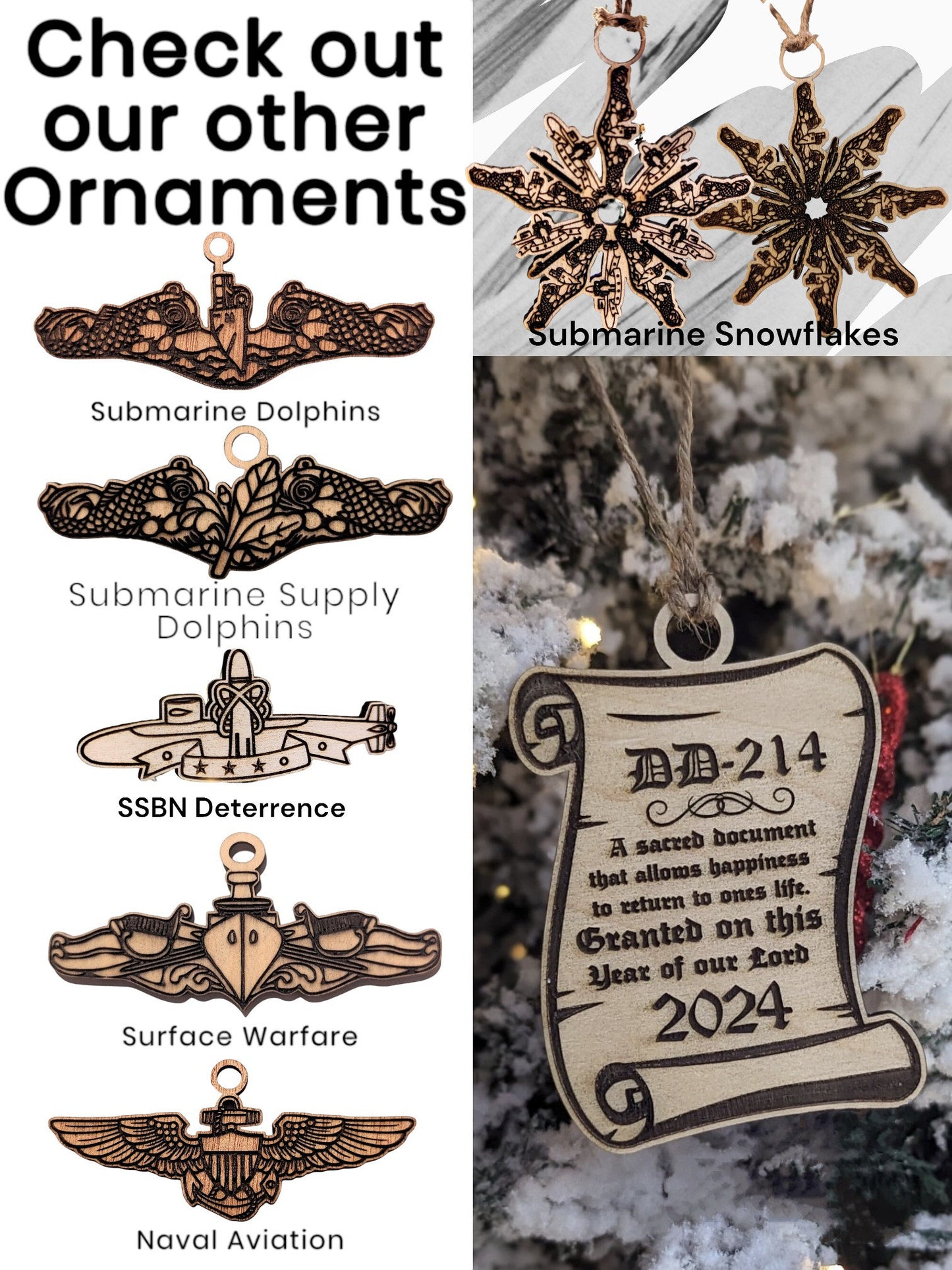 Classic Submarine Sayings Ornaments