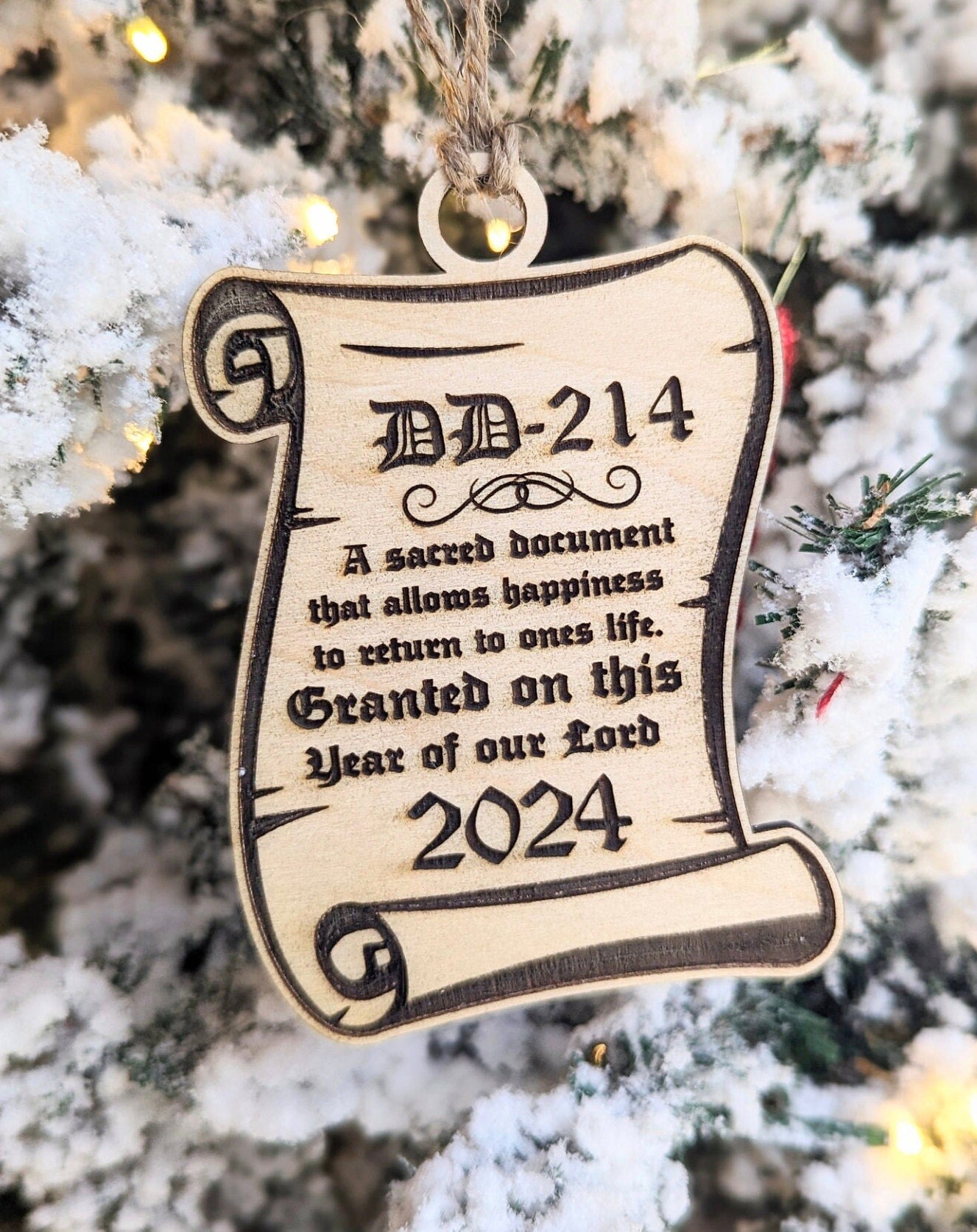 DD-214 Veteran Scroll Ornament