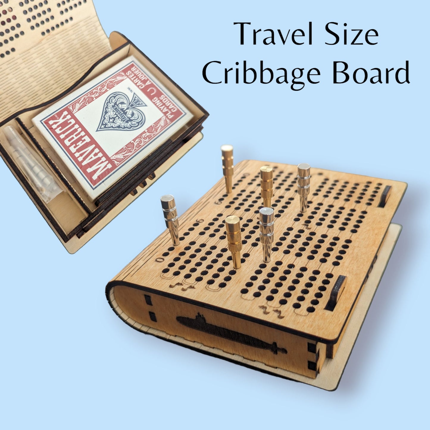 Personalized Submariner Travel Cribbage Board